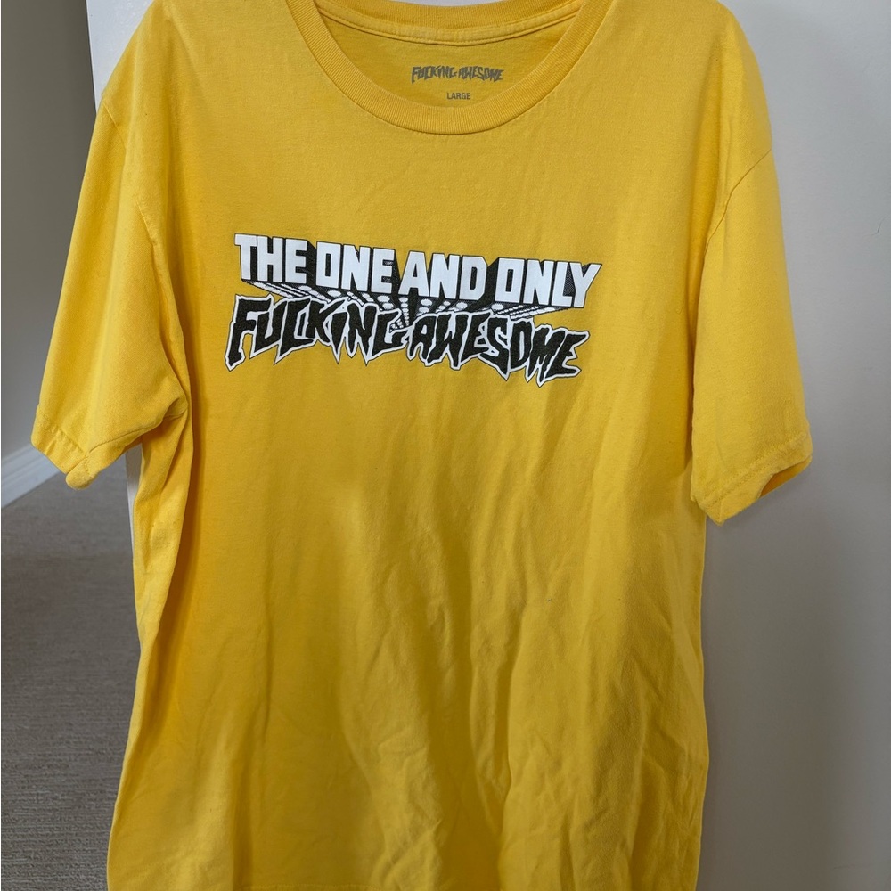 FA Yellow Graphic Tee with Bold Front Slogan